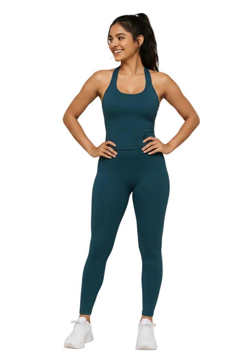 Scrunch Gym Leggings in Jade — seamless scrunch-bum leggings