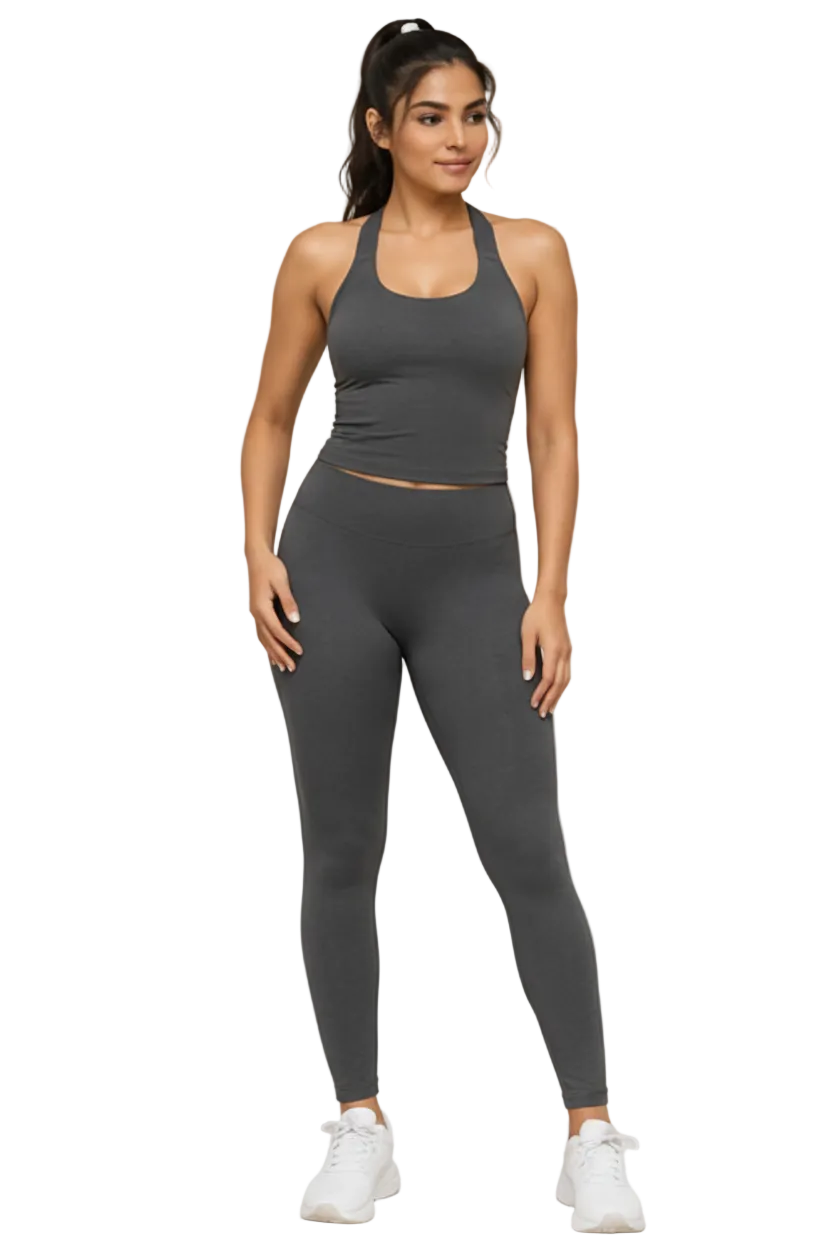 Scrunch Gym Leggings in Ash — seamless scrunch-bum leggings