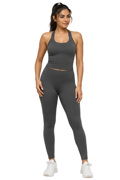 Scrunch Gym Leggings in Ash — seamless scrunch-bum leggings