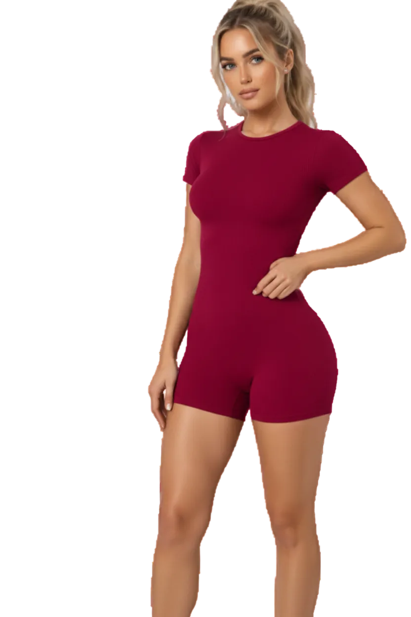 Scrunch Gym Shorts in Rose — seamless scrunch workout shorts