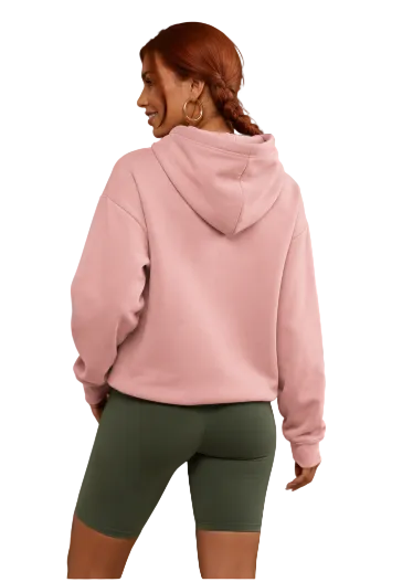 Oversized pullover hoodie with drawstrings, front view