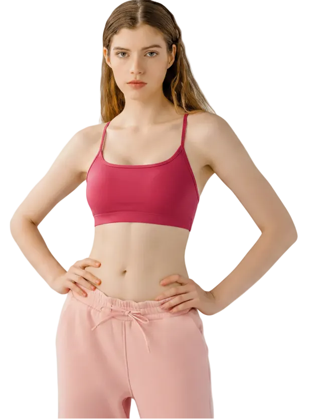 Crisscross open-back sports cami for women