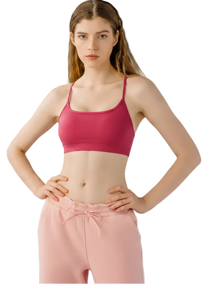 Crisscross open-back sports cami for women