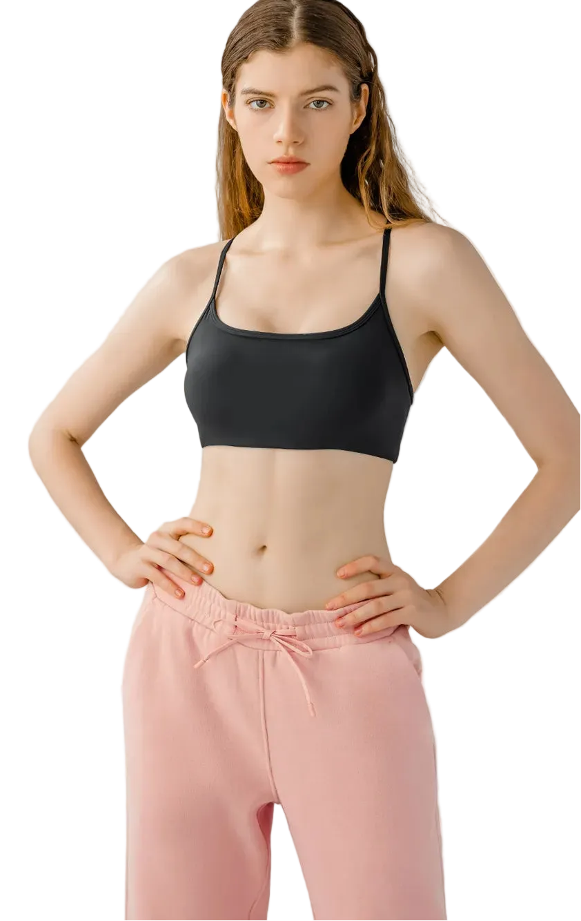 Crisscross open-back sports cami with removable pads — Cheri's Collection