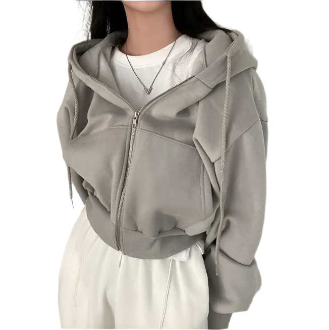 Premium Cropped Zip-Up