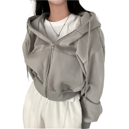 Premium Cropped Zip-Up