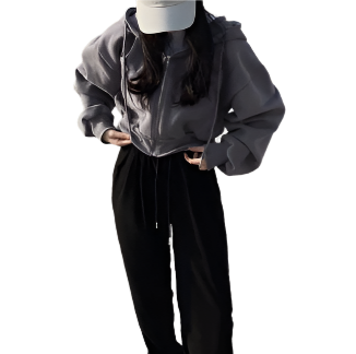 Premium Cropped Zip-Up