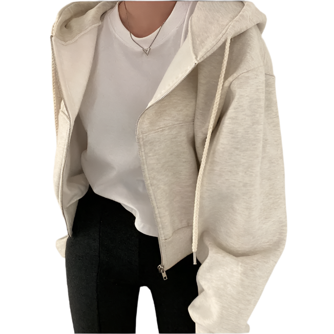 Premium Cropped Zip-Up