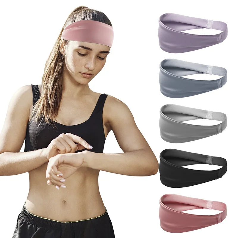 Non-slip moisture-wicking sports headband for women