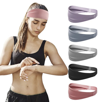 Non-slip moisture-wicking sports headband for women