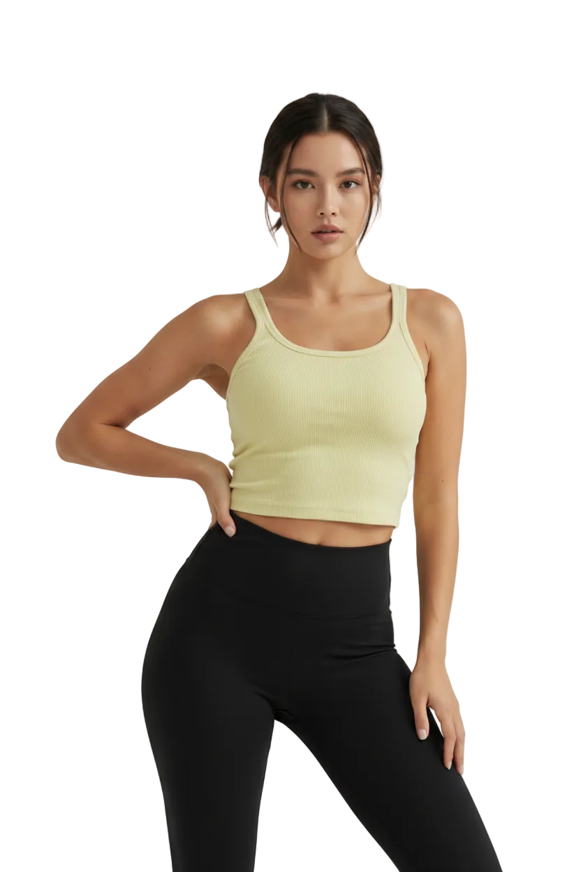 Cheri's Collection Cropped Tank Top — soft everyday crop top for women in light green
