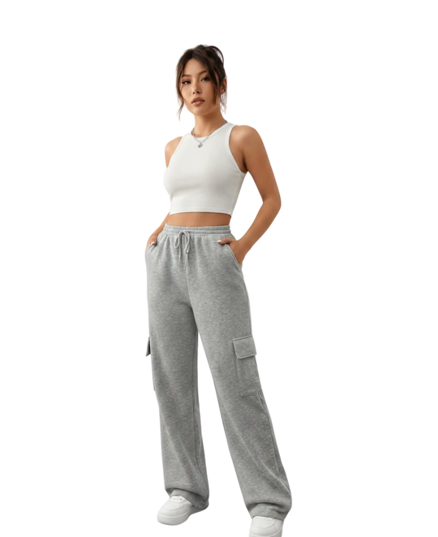 Cheri's Collection Cargo Sweatpants — relaxed cargo joggers with pockets for women